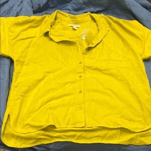 Bright Yellow Button-Up Shirt